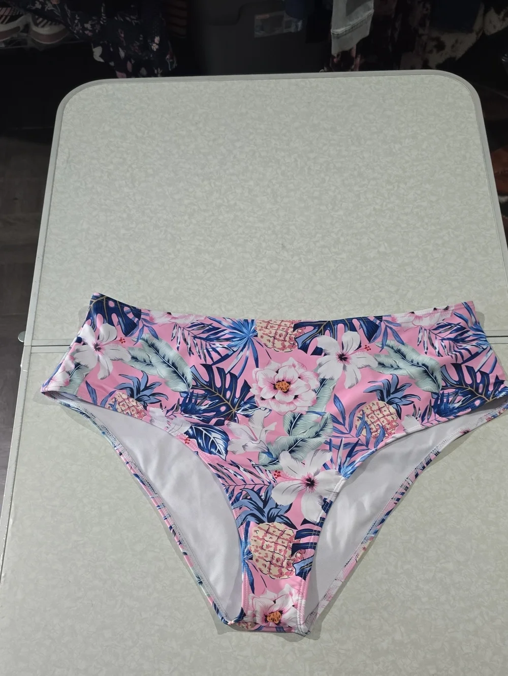 Pink Tropical Floral Swimdress with High-Waist Bikini Bottoms Size 4X Never Worn